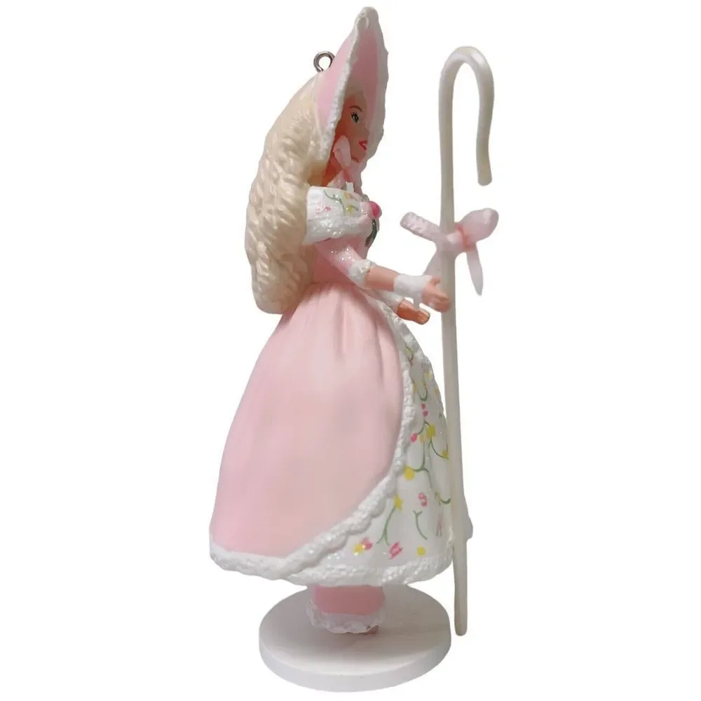 BARBIE Little Bo Peep Doll Hallmark Ornament Christmas Pink Dress Hat Staff 1998